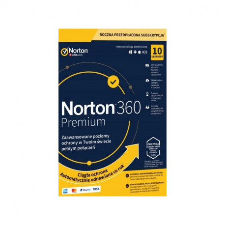 NORTON 360 Premium 10 PC/ 1 rok /bk